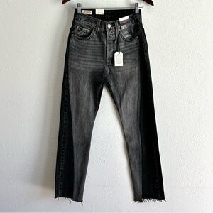 Levi's 501 Jeans Women's Size 24x30 Black Gray Denim  Button Fly Straight Leg